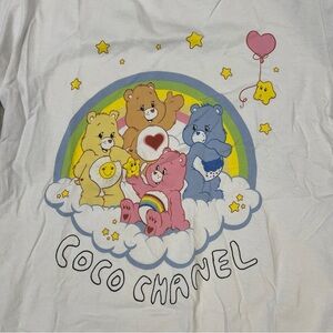 COCO CHANEL Women's White Tee with Bear Design